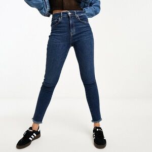 Free People Raw High Rise Skinny Jeans In Navy